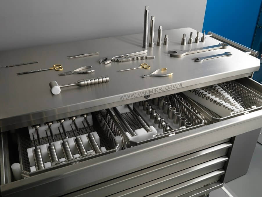 Cleanroom gereedschap - rvs_tooltrolley